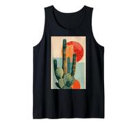 Modern Succulent Cactus Blooms in Bold Geometric Desert Hues Tank Top