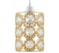 Modern Sun Flower French Gold Crystal Pendant Light Shade, Jewels Modern Easy Fit Ceiling Light Shade with Diameter 9 cm - Height 14 cm Lamp Shades for Bedroom Kitchen Living Room