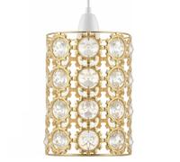 Modern Sun Flower French Gold Crystal Pendant Light Shade, Jewels Modern Easy Fit Ceiling Light Shade with Diameter 12 cm - Height 20 cm Lamp Shades for Bedroom Kitchen Living Room