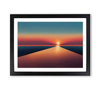 Modern Sunset Vol.2 Abstract Framed Print | A3 Black Framed Wall Art | Ready to Hang | Abstract Landscape Picture | Living Room Bedroom Lounge Office
