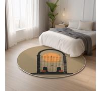 Modern Super Soft Black Carpet Round Simple Soft Iron Gate,Floor Carpet Low Profile For Hallway Kitchen Rug 160 cm