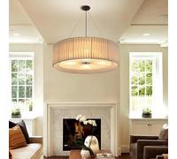 Modern Suspension Chandelier Pendant Lamp for Kitchen Over The Table Living Room Lighting V-intage Japanese Fabric,Hanging Light(D60CM,Neutral Light)