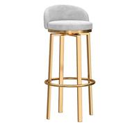 Modern Swivel Bar Stools with Gold Metal Legs29.5" High Back Counter Height Dining Chairs for Kitchen IslandStylish White UpholsterySet of 1