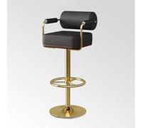 Modern Swivel Bar Stools with High Backrest - Counter Height Chairs for Kitchen, Dining Room & Home Bar - Easy 3-5 Minute Assembly (Color: Black+D)