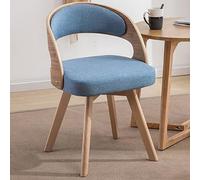 Modern Swivel Dining Chairs Set of 2 - Upholstered Cotton Fabric with Wood Legs - Stylish Backrest Side Chairs for Kitchen, Dining Room, Leisure, and Makeup