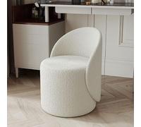 Modern Swivel Vanity Chair - Comfy Upholstered Makeup Stool For Bedroom & Living Room - 360°Degree Swivel Side Chair - Elegant Club Chair With Lamb Sherpa - Perfect For Cozy Lounging