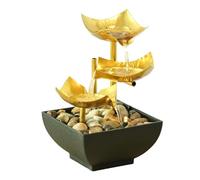 Modern Table Fountain With LED Lighting And Natural River Stones USB Connection Quiet Water Flows Home Decoration Desktop Fountain