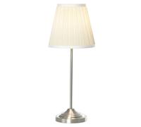 Modern Table Lamp with Pleated Fabric Lampshade and Metal Base