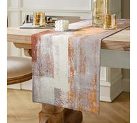 Modern Table Runner Dining Table Decorations Cotton Linen Boho Brown and Grey Decorative Cloth Table Runners for Weddings Party Dinner Holidays Kitchen Banquet Restaurant 40cm x 140cm