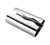 Modern Table Tissue Holder, Silver | Curved Opening Cover, Wipe-Clean Metal Build for Kitchen Islands, Reception Counters, Lofts