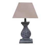 Modern Tall Wooden Washed Table Lamp - Traditional Shabby Chic Design with Taupe Linen Shade, Wood Effect Finish for Living Rooms, Bedrooms, or Hallways Decor (32cm Light Blue with Cream Shade)