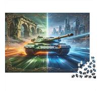 Modern Tank 1000 Piece Jigsaw Puzzle Paper Puzzle Game for Adults Ancient Ruins and Future City Relaxation Family Focus Home Decor Gift nan