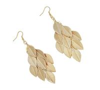 Modern Tassels Earrings Featuring Artistic Leaf Pattern Ear Accessories Comfortable Alloy Jewelry For Everyday Wear Nature Inspired Leaf Dangle Earrings