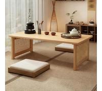 Modern Tatami Coffee Table,Large Size Japanese Floor Low Tables,Multifunctional Rectangular Wooden Tea Table,for Living Room,Dining Room,Tea,Tatami(Original wood,100x48x35cm/39.4x18.9x13.8in)