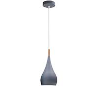 Modern Teardrop Shaped Grey Pendant Light Shade Industrial Hanging Ceiling Lighting Ideal for Dining Room Bar Clubs & Restaurants (Grey)