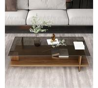 Modern Tempered Glass Coffee Table - Stylish Small Apartment Living Room Tea Table with Simple Design Perfect for Home Décor and Space-Saving Solutions