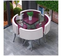 Modern Tempered Glass Dining Table Set for 4 Round/Square Kitchen Table & Chairs SpaceSaving Dining Furniture for Small Areas Stylish Home Dining Solution