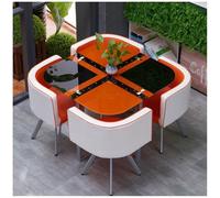 Modern Tempered Glass Dining Table Set for 4 SpaceSaving Round/Square Kitchen Table & Chairs Stylish Cafe Lounge Office Furniture Elegant Design for Home & Hotel