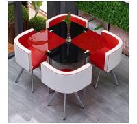 Modern Tempered Glass Dining Table Set for 4 - Stylish Square/Round Design with 4 Chic Chairs for Living Room, Kitchen, and Dining Area Furniture Upgrade.