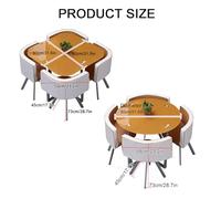 Modern Tempered Glass Dining Table Set Round/Square Kitchen Table & Chairs for Dining Room Stylish & Furniture for Home Leisure & Entertaining 34"