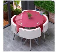 Modern Tempered Glass Dining Table Set Round/Square Kitchen Table with Chairs Stylish Dining Furniture for Home & Leisure Perfect for Dining Room & Kitchen