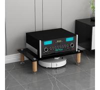 Modern Tempered s AV Ma Stand 3 Tier o Video Shelving Unit Record Player Console & CD Player Sto Rack for Living Room & Gaming Room (Black H14cm/5.5in)