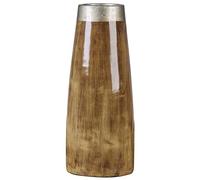 Modern Terracotta Vase Decorative Living Room Dark Wood with Silver Cyrene