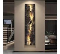 Modern Textured Cracked Stone Abstract LED Wall Art Decor, Entrance Crystal Mural Lamp Wall Light Art Decoration Landscape Hanging Artwork Painting Wall Sculpture for Living Room Entrance,A,140*35cm