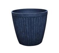 Modern Textured Cylindrical Garden Plant Pot for Outdoor and Indoor Use - Stone Effect (Large)