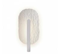 Modern Textured Wall Sconce, White Organic Plaster LED Wall Light Fixture, Minimalist Oval Up/Down Lighting, Artistic Decorative Lamp for Bedroom, Living Room, Hallway, Gallery Ambient Decor(White) (