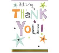 Modern Thank You Card with Stars Design, Multi-Color, 13 x 19 cm, Special Gratitude Message, Appreciation Greeting Card for Friends, Family and Colleagues