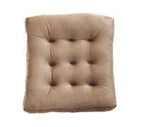 Modern Thick Tufted Corduroy Seat Cushion - Soft Comfort Chair Pads for Living Room Balcony Bay Window & Yoga 38x38cm (15x15inch) - Brown
