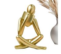 Modern Thinker Figurine, Artistic Small Desktop Ornament, Abstract Sculpture Decor, Contemporary Home Accent with Sleek Style, Mini Collectible Artwork, Office Desk Living Room Shelf Coffee Table Bath
