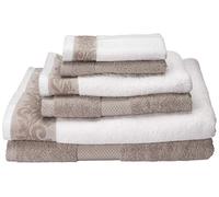 Modern Threads 2 Bath Hand Towels 2 Washcloths, Cotton, Taupe, Standard