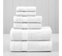 Modern Threads 6-Piece Rayon from Bamboo & Cotton Blend Towel Set - Ultra Soft & Absorbent, White