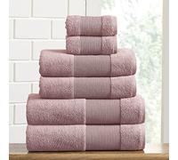 Modern Threads Amrapur Overseas Air Cloud 6-Piece 100% Zero-Twist Cotton Towel Set - Bath Towels, Hand Towels, & Washcloths - Super Absorbent & Quick Dry - 500 GSM - Soft & Plush, Pink