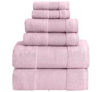 Modern Threads Amrapur Overseas Air Cloud 6-Piece 100% Zero-Twist Cotton Towel Set - Bath Towels, Hand Towels, & Washcloths - Super Absorbent & Quick Dry - 500 GSM - Soft & Plush, Pink