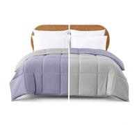 Modern Threads Amrapur Overseas Down Alternative Microfiber Quilted Reversible Comforter & Duvet Insert - Soft, Comfortable Alternative To Goose Down - Bedding For All Seasons Amethyst/Silver King