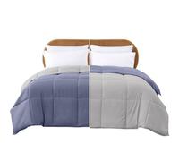 Modern Threads Down Alternative Microfiber Quilted Reversible Comforter & Duvet Insert - Soft, Comfortable Alternative to Goose Down - Bedding for All Seasons Infinity Blue/Silver King