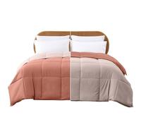 Modern Threads Down Alternative Microfiber Quilted Reversible Comforter & Duvet Insert - Soft, Comfortable Alternative to Goose Down - Bedding for All Seasons Rosewood/Rose King
