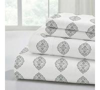 Modern Threads Printed 4-Piece Extra Soft Bedding Sheets & Pillowcase Set, Deep Pocket up to 16 inch Mattress Claire Queen