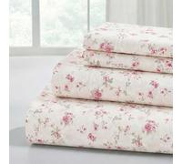 Modern Threads Silky Soft Microfiber and Wrinkle Free Sheets - Luxurious Microfiber Bed Sheets Includes Flat Sheet, Fitted Sheet with Deep Pockets, & Pillowcases Kashmir Rose, Queen