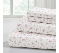 Modern Threads Soft Microfiber Printed Bed Sheets - Luxurious Includes Flat Sheet, Fitted Sheet with Deep Pockets, & Pillowcases Ivory Full