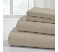 Modern Threads Soft Microfiber Solid Sheets - Luxurious Microfiber Bed Sheets - Includes Flat Sheet, Fitted Sheet with Deep Pockets, & Pillowcases Khaki King