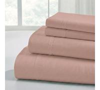 Modern Threads Soft Microfiber Solid Sheets - Luxurious Microfiber Bed Sheets - Includes Flat Sheet, Fitted Sheet with Deep Pockets, & Pillowcases Rose Queen