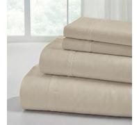 Modern Threads Soft Microfiber Solid Sheets - Luxurious Microfiber Bed Sheets - Includes Flat Sheet, Fitted Sheet with Deep Pockets, & Pillowcases Taupe Twin