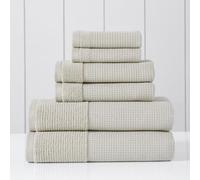Modern Threads Waffle-Rib 6-Piece Towel Set - Premium Cotton Bath Towels, Ultra-Absorbent & Soft, Elegant Waffle Texture for Bathroom & Spa, Taupe