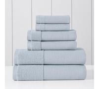 Modern Threads Waffle-Rib 6-Piece Towel Set - Premium Cotton Bath Towels, Ultra-Absorbent & Soft, Elegant Waffle Texture for Bathroom & Spa, Air