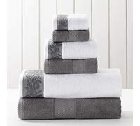 Modern Threads With Filgree Jacquard Border, Charcoal, 13" x 13\