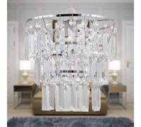 Modern Three Tier Easy Fit Ceiling Light Shade Chrome And Clear Finish